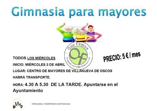 Gimnasia para mayores en Villanueva de Oscos