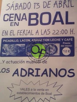 Cena-baile en Boal