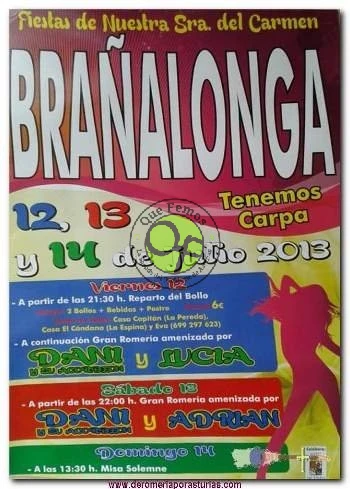 Fiestas del Carmen en Brañalonga 2013