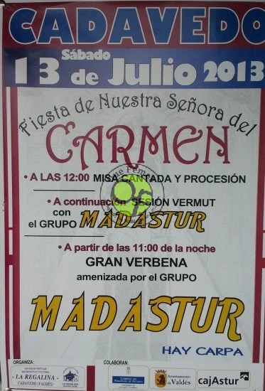 Fiestas de Nuestra Señora del Carmen 2013 en Cadavedo