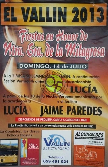 Fiestas de Nuestra Señora de la Milagrosa 2013 en El Vallín