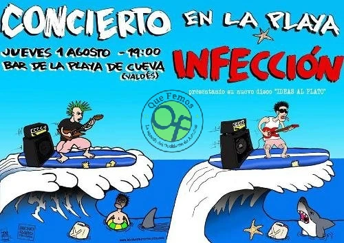 Concierto de Infección en la playa de Cueva