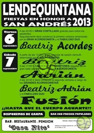Fiestas de San Andrés en Lendequintana 2013