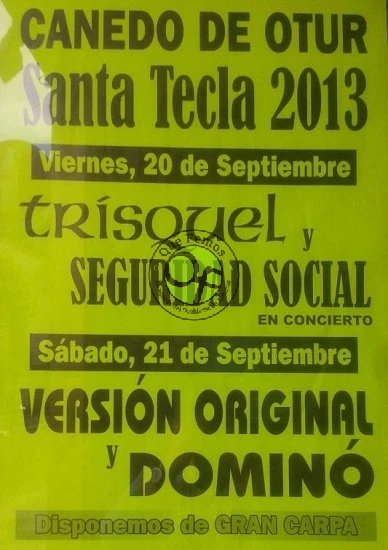 Fiestas de Santa Tecla 2013 en Canedo de Otur