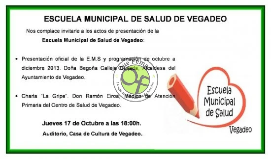 Escuela de Salud de Vegadeo: Ramón Eiroa hablará sobre la gripe