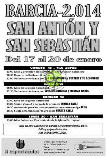 Fiestas de San Antón y San Sebastián 2014 en Barcia