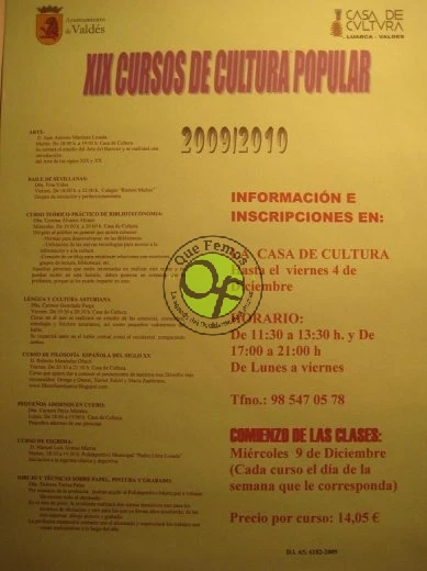 Cursos de cultura popular en Valdés