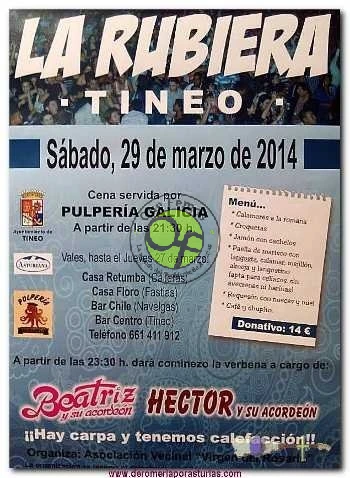 Fiesta en La Rubiera 2014: cena y baile