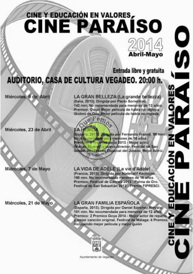 Cine Paraíso de Vegadeo: abril-mayo 2014