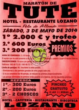 Maratón de Tute en el Hotel Restaurante Lozano de Pola de Allande