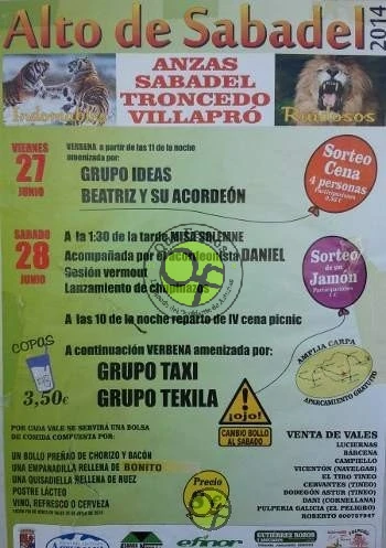 Fiestas de Anzas, Sabadel, Troncedo y Villapró 2014