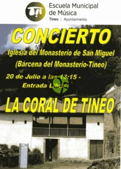 Concierto de la Coral de Tineo en Bárcena del Monasterio