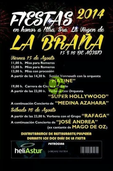 Fiestas en honor a Nuestra Señora la Virgen de la Braña 2014