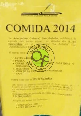 Comida del Socio Anual 2014 de la Asociación Cultural San Antolín
