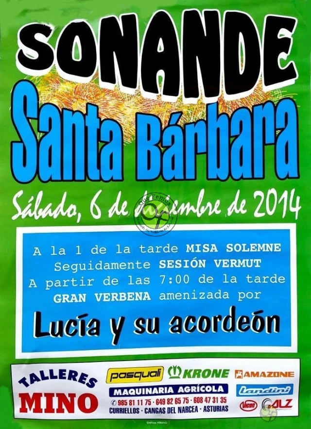 Fiestas de Santa Bárbara 2014 en Sonande
